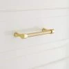 Signature Hardware Strasbourg 4-3/8 in. Solid Brass Cabinet Pull in Polished Brass with Satin Brass