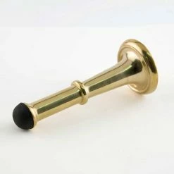 Signature Hardware Rook Brass Baseboard Door Bumper in Polished Brass