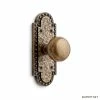 Signature Hardware Marconi 6-5/8 in. Brass Passage Door Set Knob 2-3/8 in. Backset in Satin Brass