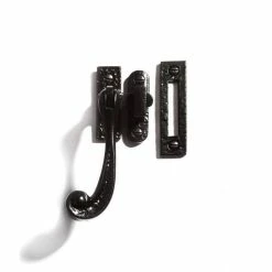 Signature Hardware Elegant 2-1/2 in. Cast Iron Window Latch in Matte Black Powder Coat