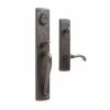 Signature Hardware Marwick Sand Cast Bronze Rectangular Passage Door Knob in Dark Bronze