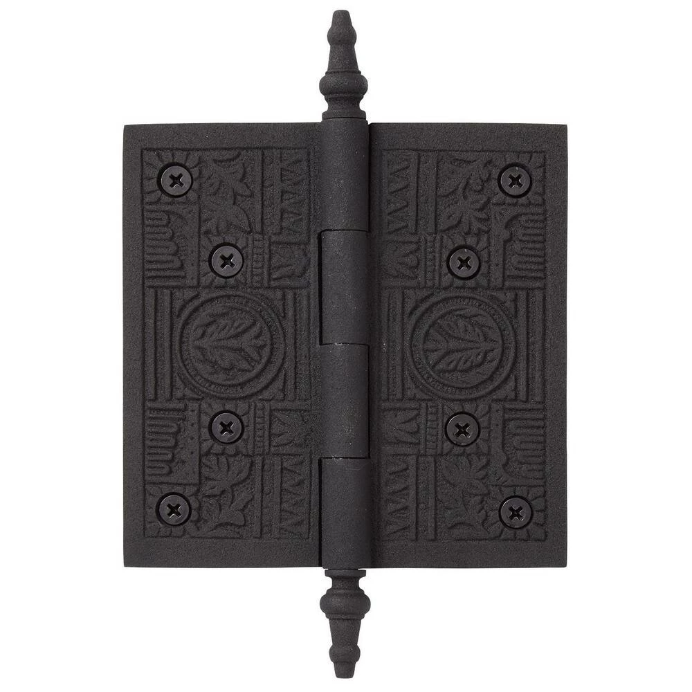 Signature Hardware Quilted 7-1/2 in. Residential Door Hinge in Black Powder Coat