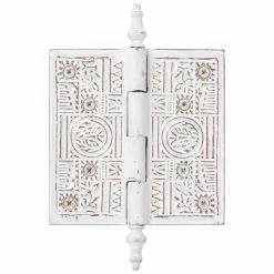 Signature Hardware Quilted 7-1/2 in. Residential Door Hinge in Distressed White