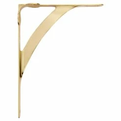 Signature Hardware Classic 7-3/8 in. Brass Shelf Bracket in Polished Brass