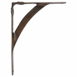 Signature Hardware Classic 7-3/8 in. Brass Shelf Bracket in Antique Brass