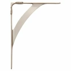 Signature Hardware Classic 7-3/8 in. Brass Shelf Bracket in Brushed Nickel
