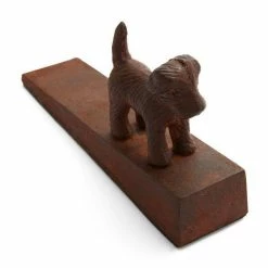 Signature Hardware Canine 3 in. Cast Iron Wedge Door Stop in Rust