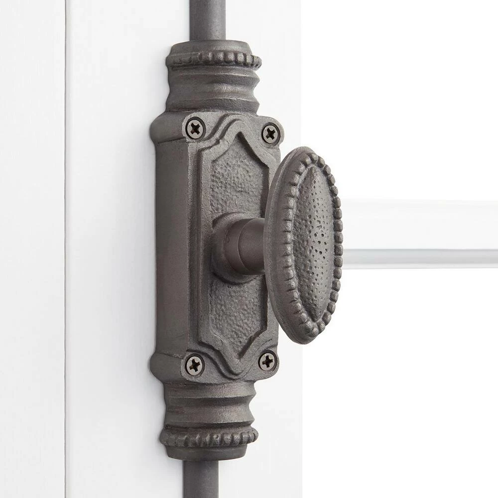 Signature Hardware Beaded BEADED IRON DOOR CREMONE BOLT- ANTI