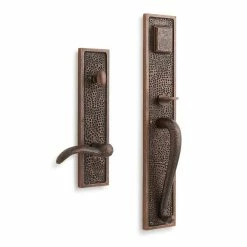 Signature Hardware Traeger 3-1/4 in. Lever Entrance Door Set Right Hand Entrance Set in Antique Brass