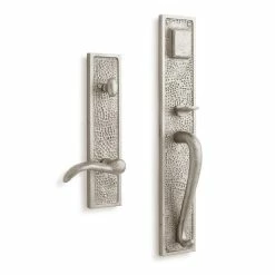 Signature Hardware Traeger 3-1/4 in. Lever Entrance Door Set Right Hand Entrance Set in Satin Brass