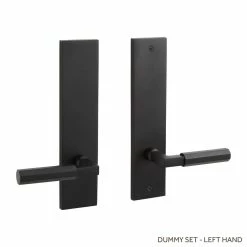 Signature Hardware Yasmeen Brass Handle Left Hand Dummy Entrance Door Set Lever in Satin Black