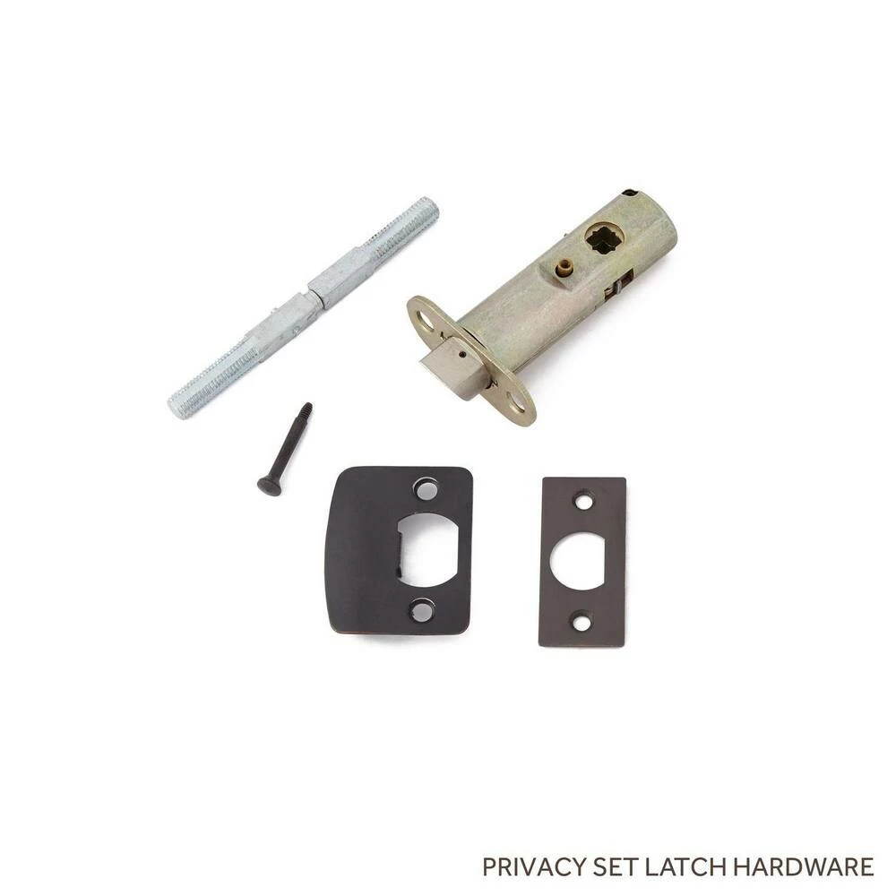 Signature Hardware Bachelet Brass Round Privacy Plate and Knob Set in Oil Rubbed Bronze - Image 2