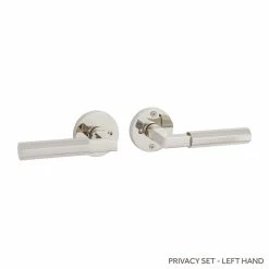 Signature Hardware Yasmeen Brass Handle Privacy Interior Door Set Lever in Polished Nickel