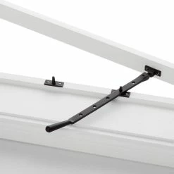 Signature Hardware 12 in. Solid Brass Casement Window Stay in Matte Black