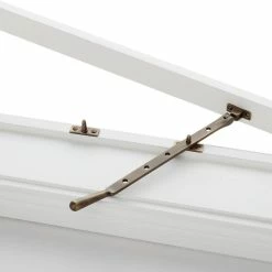 Signature Hardware 12 in. Solid Brass Casement Window Stay in Antique Brass