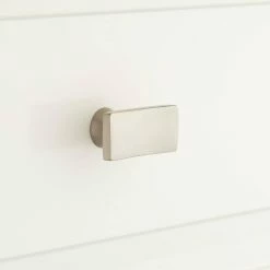 Signature Hardware Calais 1-1/2 in. Brass Rectangular Cabinet Knob in Brushed Nickel