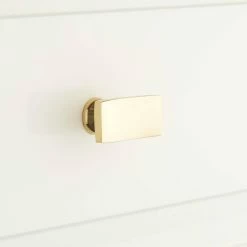 Signature Hardware Calais 1-1/2 in. Brass Rectangular Cabinet Knob in Polished Brass