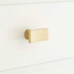Signature Hardware Calais 1-1/2 in. Brass Rectangular Cabinet Knob in Satin Brass