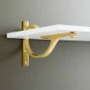 Signature Hardware Alyona 9-7/8 in. Solid Brass Shelf Bracket in Brushed Brass