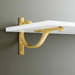 Signature Hardware Alyona 9-7/8 in. Solid Brass Shelf Bracket in Brushed Brass
