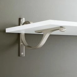 Signature Hardware Alyona 9-7/8 in. Solid Brass Shelf Bracket in Brushed Nickel