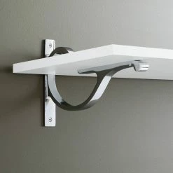 Signature Hardware Alyona 9-7/8 in. Solid Brass Shelf Bracket in Chrome