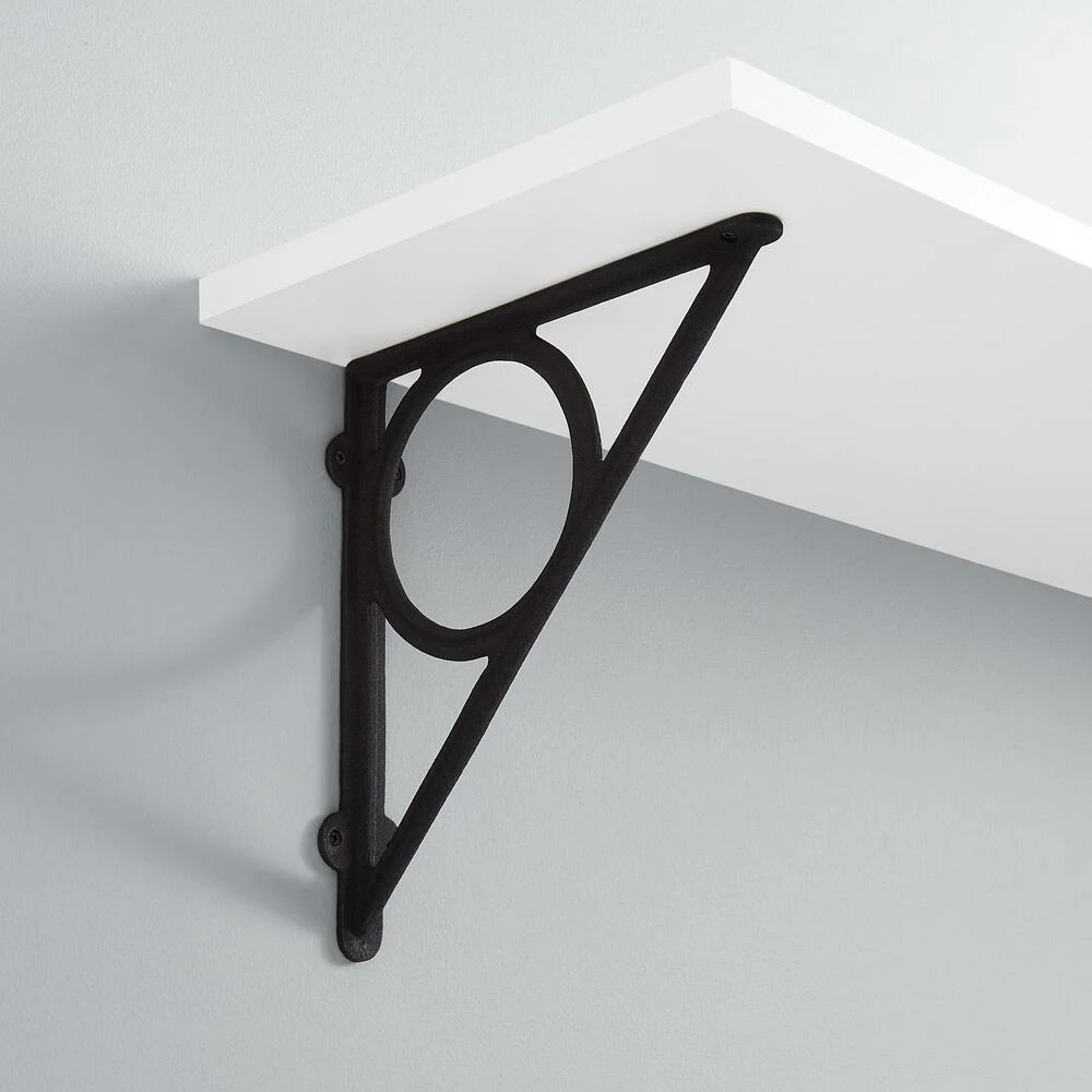 Signature Hardware Encircle 9-1/4 in. Cast Iron Shelf Bracket in Black Powder Coat