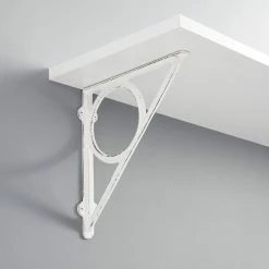 Signature Hardware Encircle 9-1/4 in. Cast Iron Shelf Bracket in Distressed White