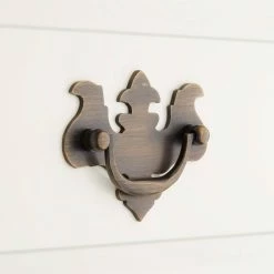 Signature Hardware Chippendale 3-1/2 in. Brass Drawer Pull in Antique Brass