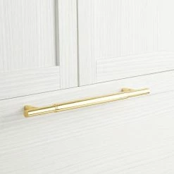 Signature Hardware Colmar 21 in. Cylinder Appliance Pull in Polished Brass