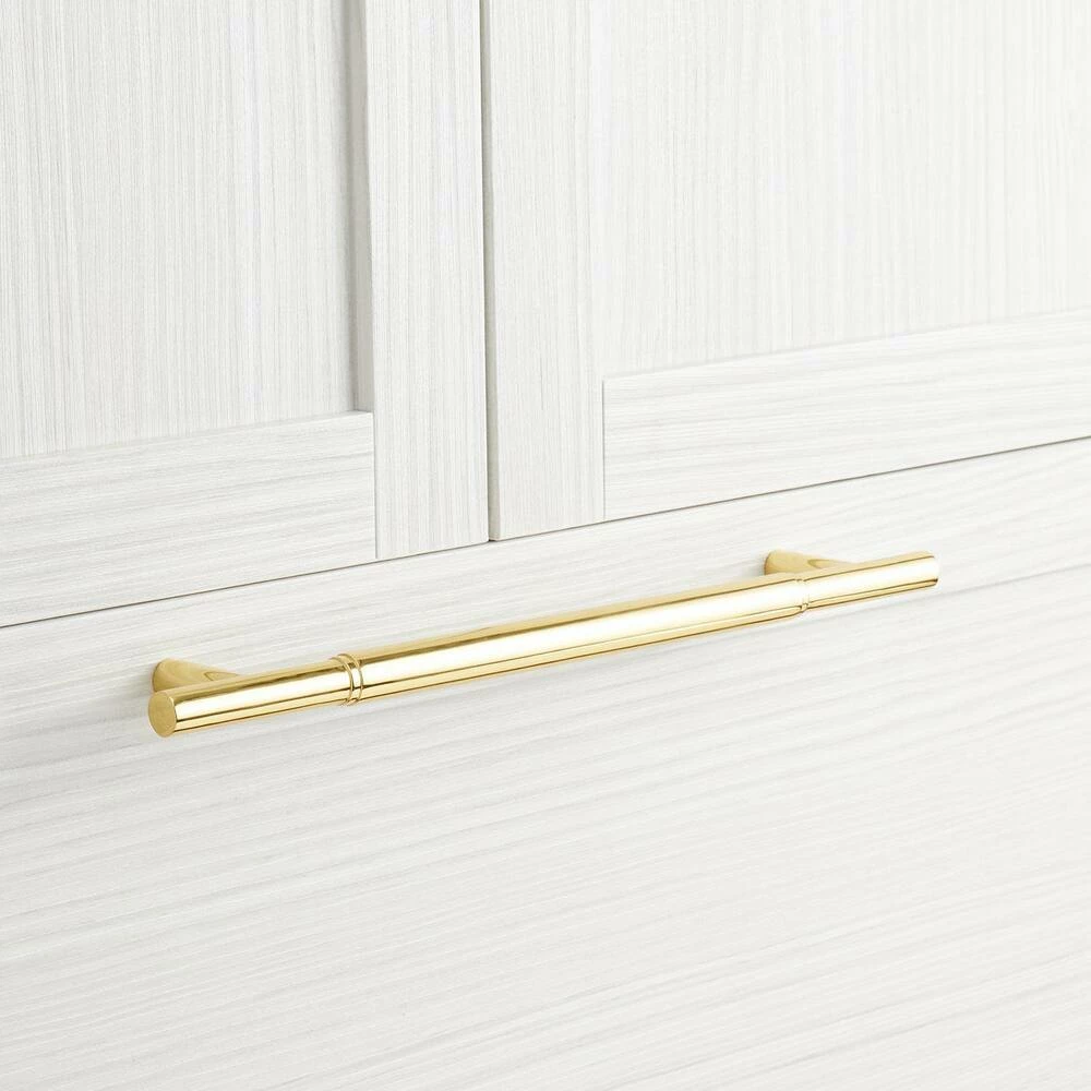 Signature Hardware Colmar 21 in. Cylinder Appliance Pull in Polished Brass - Image 2