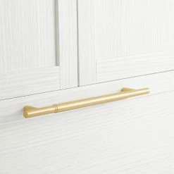 Signature Hardware Colmar 21 in. Cylinder Appliance Pull in Satin Brass