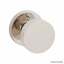 Signature Hardware Moceri Solid Brass Dummy Interior Door Set Round Knob in Polished Nickel