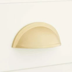 Signature Hardware Barrus 1-1/4 x 3-3/4 in. Brass Cup Pull in Polished Nickel