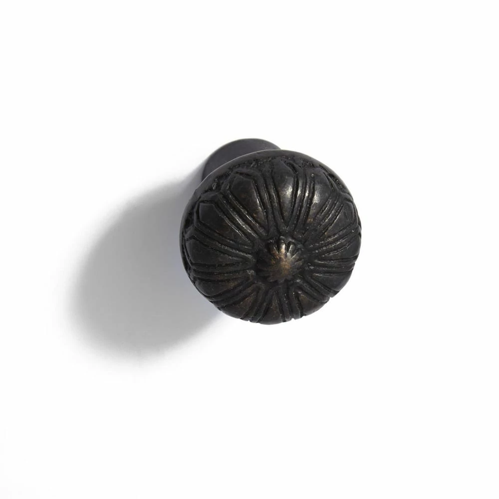 Signature Hardware Victorian 1-1/4 in. Bronze Round Cabinet Knob in Bronze Patina
