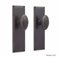 Signature Hardware Bachelet Brass Oval Privacy Plate and Knob Set in Oil Rubbed Bronze