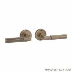 Signature Hardware Yasmeen Brass Handle Privacy Interior Door Set Lever in Antique Brass