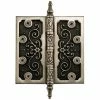 Signature Hardware Ornate 6-1/2 in. Residential Door Hinge in Antique Pewter