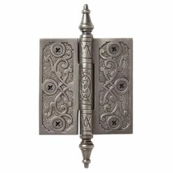 Signature Hardware Vine 6 in. Residential Door Hinge in Antique Pewter