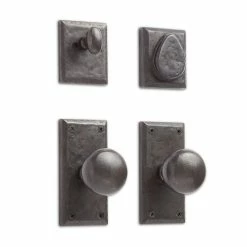 Signature Hardware Marwick Bronze Entrance Set 2-3/8 in. Backset in Dark Bronze