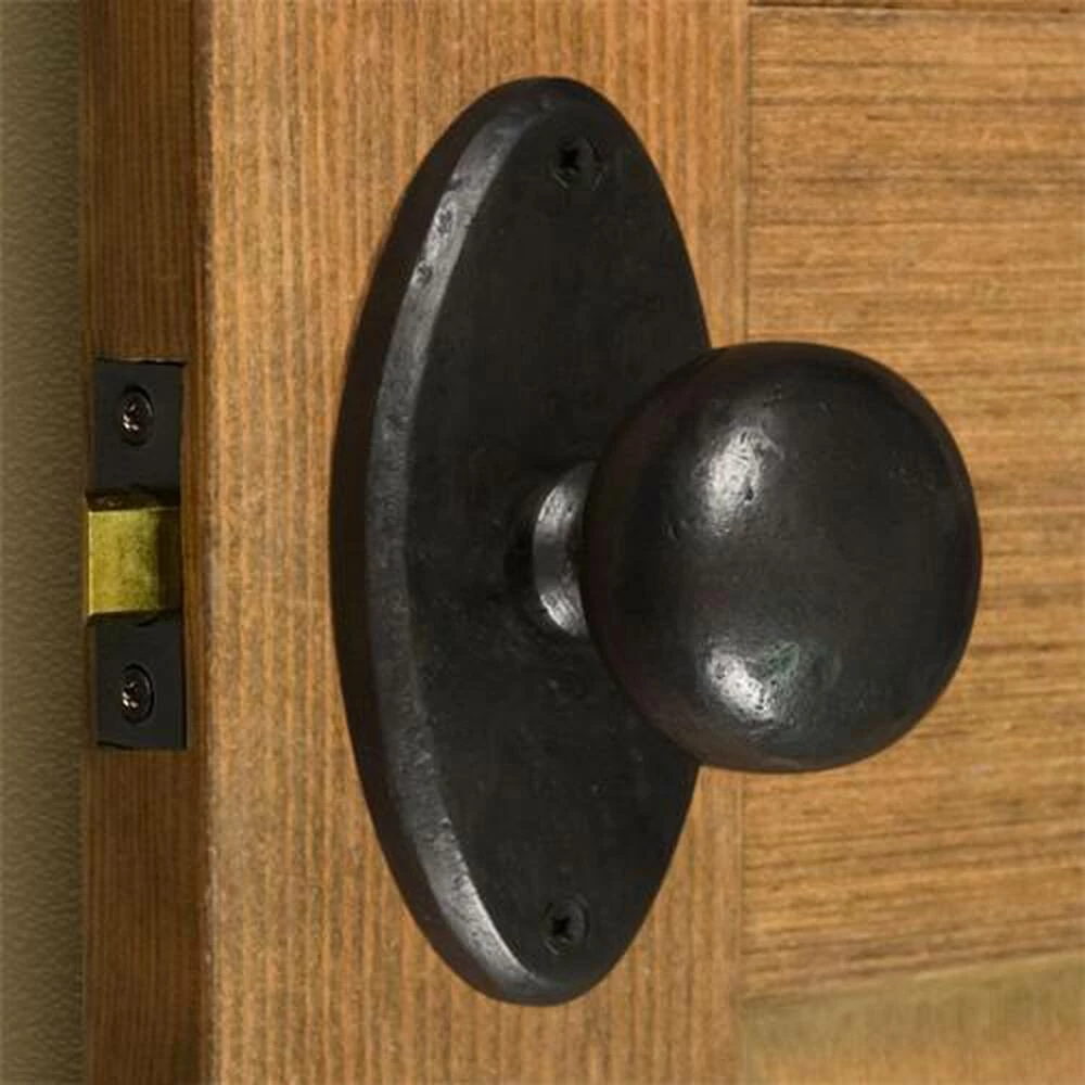 Signature Hardware Marwick Bronze Oval Passage Knob Set in Dark Bronze