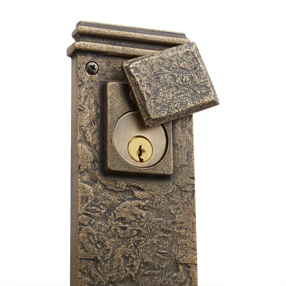 Signature Hardware Griggs Brass Entrance Set with Round Door Knob in Antique Brass - Image 2