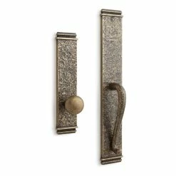 Signature Hardware Griggs Brass Entrance Set with Round Door Knob in Satin Brass