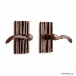 Signature Hardware Griggs 5-7/8 in. Brass Passage Door Set Knob 2-3/8 in. Backset in Brushed Nickel