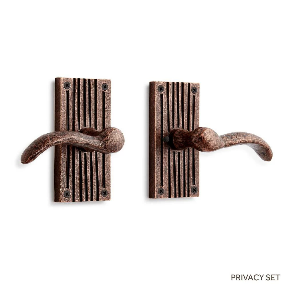 Signature Hardware Griggs 5-7/8 in. Brass Passage Door Set Knob 2-3/8 in. Backset in Brushed Nickel