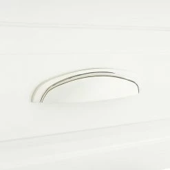 Signature Hardware Edvard 5 in. Brass Cup Pull in Polished Nickel