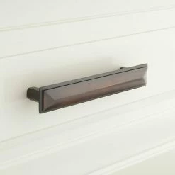 Signature Hardware Bresnick 1-1/8 x 7-1/8 in. Brass Cabinet Pull in Antique Brass