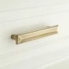 Signature Hardware Bresnick 1-1/8 x 7-1/8 in. Brass Cabinet Pull in Brushed Nickel