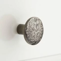 Signature Hardware Cast Iron Round Cabinet Knob in Antique Pewter
