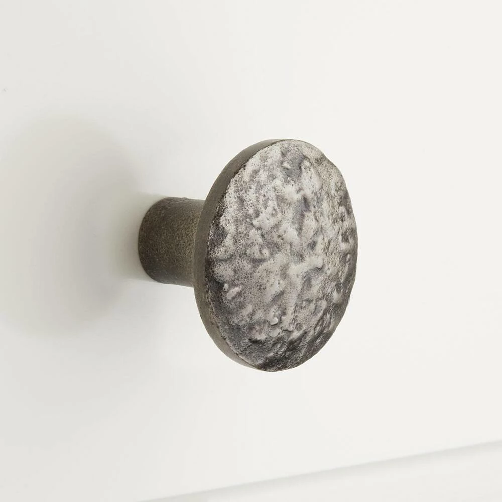Signature Hardware Cast Iron Round Cabinet Knob in Antique Pewter